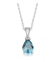 Gümüş Turkuaz Damla Taşlı Kadın Kolye