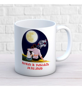 Kişiye Özel Sevgili Temalı Hediyelik Kupa Bardak 1 Adet (Beyaz)