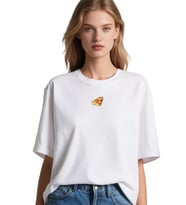 PİZZA OVERSİZE UNİSEX T-SHİRT (Beyaz)