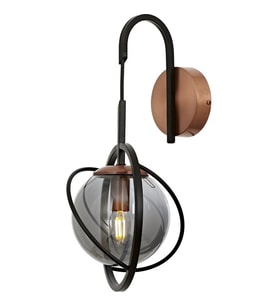 AVONNI AP-60291-1BSY Siyah Boyalı Aplik E14 Metal Cam 22x24cm