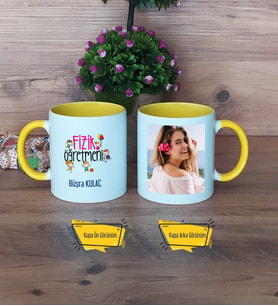 Fizik Öğretmeni Kupa Bardak Sarı Fotoğraflı Öğretmenler Günü Hediyesi