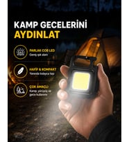 USB Type-C Şarjlı Mini Fener – Manyetik, Katlanabilir ve Şişe Açacaklı Tasarım Yeni Nesil