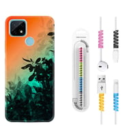 Realme C11 C21 C21Y C25Y C11 2021 Kılıf Kablo Koruma Spiral Silikon Güzel Çiçekler 1712