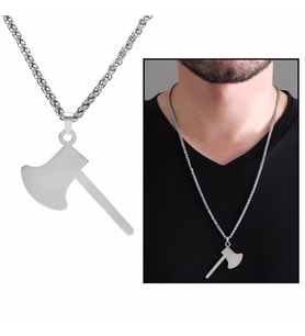 Balta Tasarım Silver Renk Çelik Erkek Kolye (Çok Renkli)