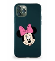 Apple iPhone 11 Pro Soft Premier Kapak Minnie Mouse-C Tasarımlı Silikon Kılıf - Yeşil (Şeffaf)