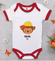 BK Kids Havalı Ol Tasarımlı Kırmızı Bebek Body Zıbın-1