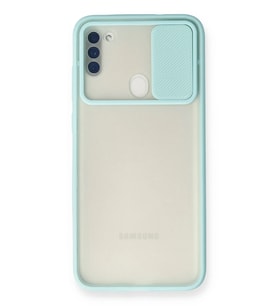 Galaxy A11 Kılıf Palm Buzlu Kamera Sürgülü Silikon - Turkuaz