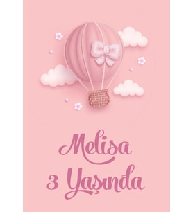 Balon temalı doğum günü afişi 35X50 cm