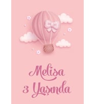 Balon temalı doğum günü afişi 35X50 cm