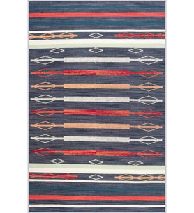 Eliana Home Baskılı, Yıkanabilir Kaymaz Taban Salon Halısı LNA1182 100x150 cm (Mavi)
