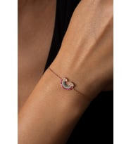 Elika Silver Kadın Gökkuşağı Model 925 Ayar Gümüş Bileklik (Rose)