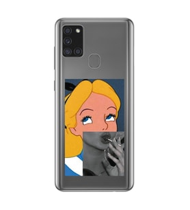 Samsung Galaxy A21S Uyumlu Alice Tasarımlı Şeffaf Telefon Kılıfı