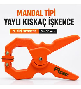 Mandal Tipi Yaylı Kıskaç İşkence – El Tipi Mengene 0–58 mm