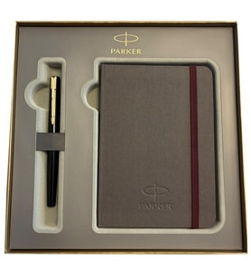 Parker Hediye Seti GT Parlak Siyah Roller Kalem + Defter