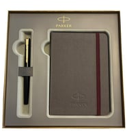Parker Hediye Seti GT Parlak Siyah Roller Kalem + Defter