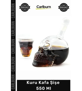 Özel Üretim Crystal Head Cam Tasarım Dekoratif Hediyelik Sunum Estetik Şık Kuru Kafa Şişe 550 Ml