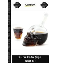 Özel Üretim Crystal Head Cam Tasarım Dekoratif Hediyelik Sunum Estetik Şık Kuru Kafa Şişe 550 Ml