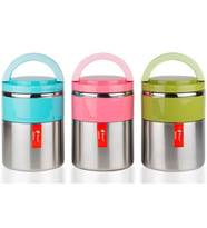 Çiftli Yemek Termosu - Sefer Tası - Inox - Penguen - Pembe (PNG-1302)