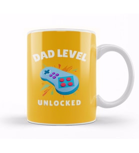 Dad Level Unlocked Gaming New Dad Baby Announcement Fathers Day Daddy To Be Video Game First 04 Kupa Bardak Porselen