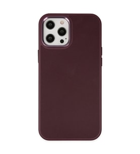 Apple iPhone 12 Pro Max Kılıf Asya Deri Silikon - Mürdüm