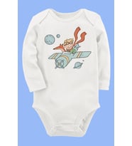 Organik Baskılı Pamuklu Unisex Bebek Body UZUNE216