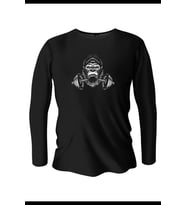 Bodybuilding Baskılı Uzun Kollu Bisiklet Yaka Erkek Siyah T-Shirt