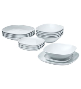 Yemek takımı, beyaz, 18 parça