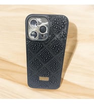 İPHONE 16 PRO MAX Lens Hediyeli  Lüx Kristaller Taşlı İçi Kadife Kaliteli Telefon Kılıfı (Siyah)