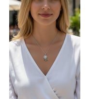 Çelik Silver Taşlı Ayçiçek Kolye - 25ctr435