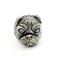 Bulldog gümüş tasarım erkek yüzük