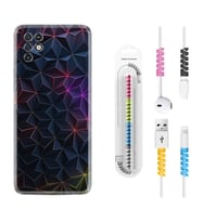 INFINIX Note 11 Pro Note 10 Hot 9 Play Kılıf Kablo Koruma Spiral Silikon Renkli Prizmalar 1783