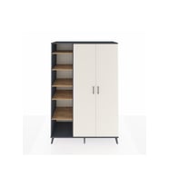 Hyperion Dolap 7 Raflı 2 Kapaklı Tek Askılı 132x44x195 Antrasit-Aytaşı/Çam