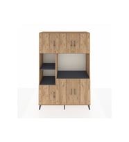 Hyperion Dolap 9 Raflı 6 Kapaklı 132x44x195 Çam-Çam/Antrasit