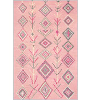 Eliana Home Baskılı, Yıkanabilir Kaymaz Taban Salon Halısı LNA1177 100x150 cm (Pembe)