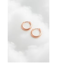 925 Ayar Gümüş Düz Sade Halka Küpe (Pembe)