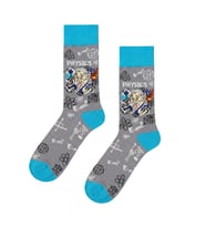Einstein Fizik Formülleri Desenli Gri Mavi Unisex Soket Çorap