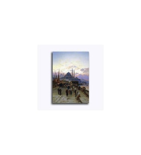 Hermann Corrodi Galata Köprüsü Konstantinopolis Tablo - 108205 - 60x80 Cm