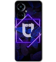 Tecno Camon 19 Pro Kılıf HD Desen Baskılı Kılıf - Dark Neon Yaprak Ü Harfi