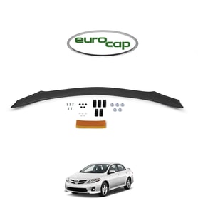 EUROCAP Toyota Corolla Ön Kaput Maskesi Koruma Rüzgarlığı Deflektör 3mm Akrilik Parlak Siyah 2008-13
