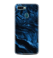 Oppo A5S A15 A16 A54 A55 A73 A74 Kılıf Desemli Silikon Blue MArble 1379