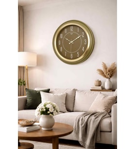 Galaxy Dekoratif Yeşil Kasa Gold Çerçeve 44.5 cm Duvar Saati