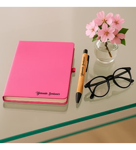 Kişiye Özel Termo Deri Defter/Bambu Kalem