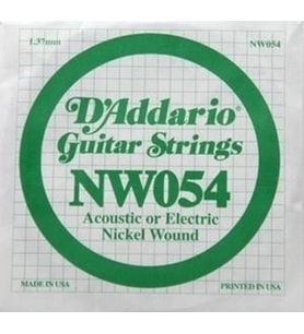 D'Addario NW054 Nickel Wound Elektro ve Akustik Gitar Tek Teli - .054 (Aksesuar) Sert Tansiyon, Düşük Akortlar (Drop Tuning) İçin Optimize Edilmiş Gerilim ve Net Tanım