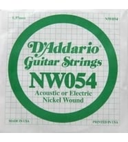 D'Addario NW054 Nickel Wound Elektro ve Akustik Gitar Tek Teli - .054 (Aksesuar) Sert Tansiyon, Düşük Akortlar (Drop Tuning) İçin Optimize Edilmiş Gerilim ve Net Tanım