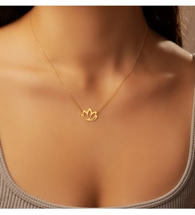 Lotus 14 Ayar Altın Kolye
