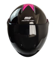 MTS BAYAN YARIM KASK PARLAK SİYAH (XS BEDEN)