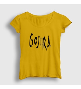 Presmono Kadın Sarı Logo Gojira T-Shirt 53028tt (Sarı)