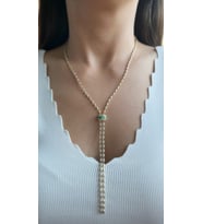 Yeşil Taşlı Y Kolye