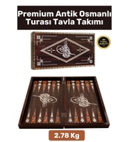 Premium Seri Yüksek Kaliteli Çizilmez Yıpranmaz Mıknatıslı Kapama Antik Osmanlı Turası Tavla Takımı