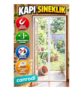 105x210 CM Mıknatıslı Kapı Sineklik Perde Kendiliğinden Kapanan Çift Taraflı Bant Hediyeli